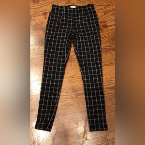 Calvin Klein Black and White Plaid Cropped Pants